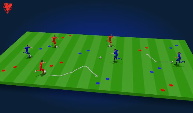 Football/Soccer Session Plan Drill (Colour): Skill dev.
