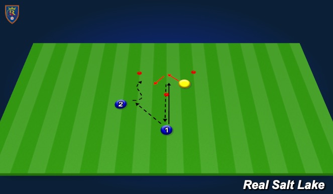 Football/Soccer Session Plan Drill (Colour): 1v1 Warmup - Traingle 