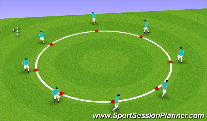 Football/Soccer Session Plan Drill (Colour): Circle of Dribble