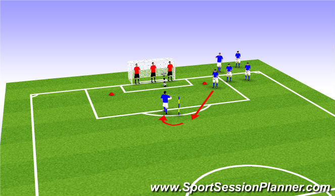 Football/Soccer Session Plan Drill (Colour): Attacking Heading Fun Game