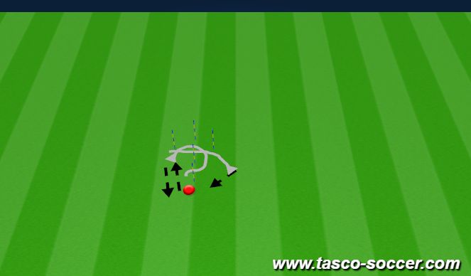 Football/Soccer Session Plan Drill (Colour): Dribbling/passing warmup