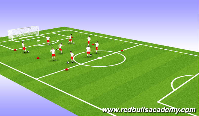 Football/Soccer Session Plan Drill (Colour): Fun passing game.