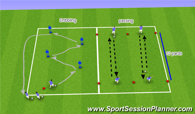 Football/Soccer Session Plan Drill (Colour): Technical