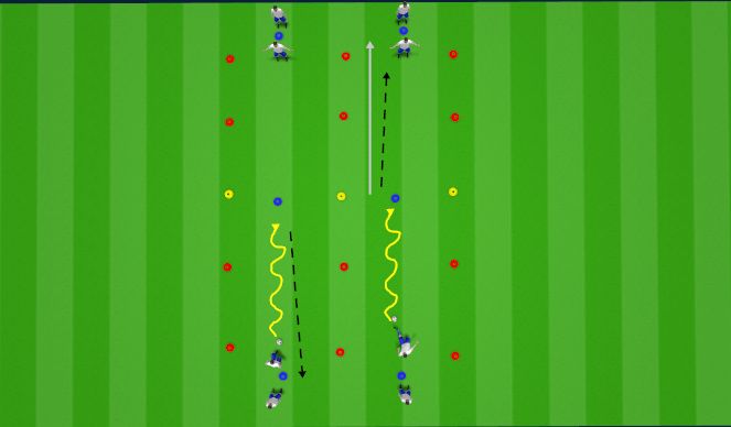 Football/Soccer Session Plan Drill (Colour): Dribbling Warm-Up Phase 1