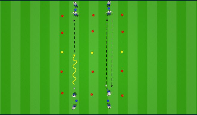 Football/Soccer Session Plan Drill (Colour): Dribbling/Passing Lanes