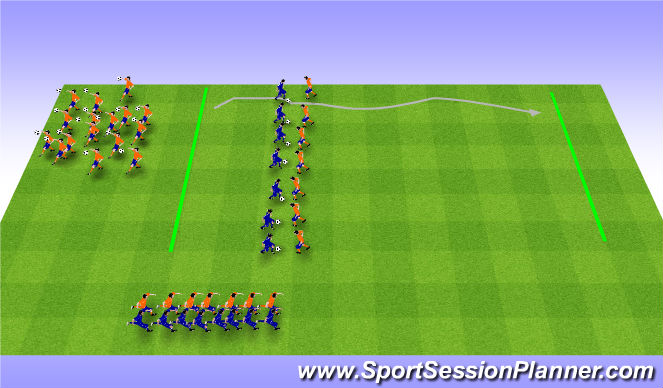 Football/Soccer Session Plan Drill (Colour): Warm Up