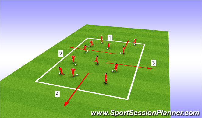 Football/Soccer Session Plan Drill (Colour): U8 Warm Up