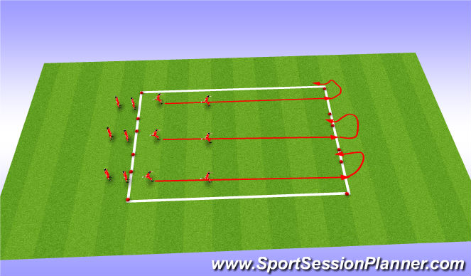 Football/Soccer Session Plan Drill (Colour): Dynamic - no ball