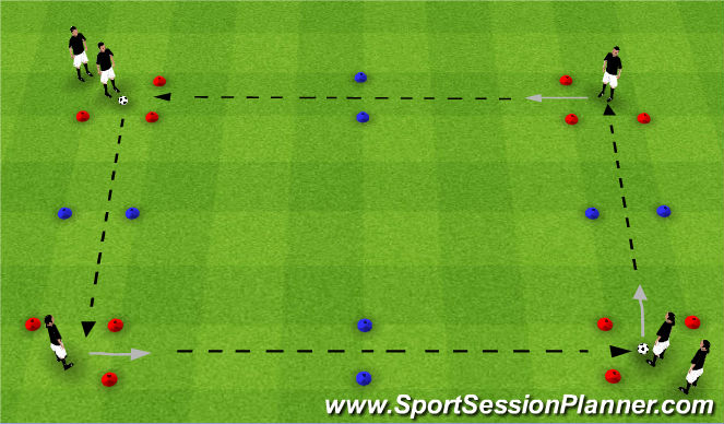 Football/Soccer Session Plan Drill (Colour): Passing Square