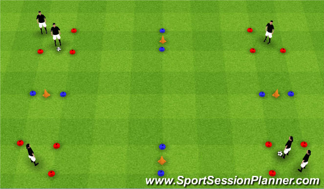 Football/Soccer Session Plan Drill (Colour): Hit the Cone Accuracy