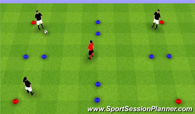 Football/Soccer Session Plan Drill (Colour): 3v1 Possession Gates