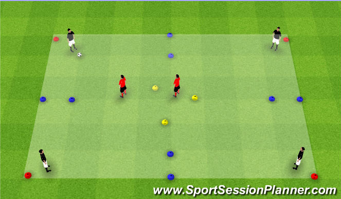 Football/Soccer Session Plan Drill (Colour): 4v2 Possession Gates