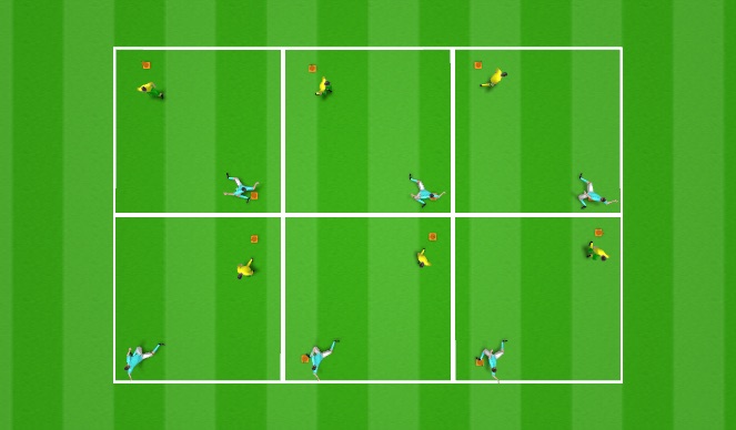 Football/Soccer Session Plan Drill (Colour): 1 vs 1 with no traffic