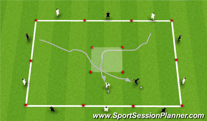 Football/Soccer Session Plan Drill (Colour): Running With The Ball Technique