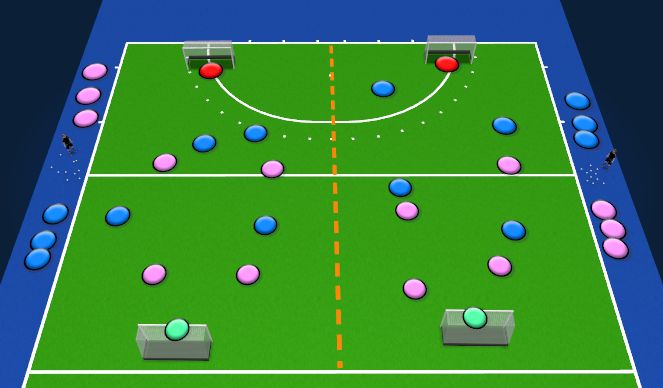 Hockey Session Plan Drill (Colour): 4 v 4 length