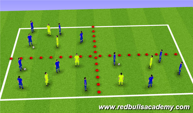 Football/Soccer Session Plan Drill (Colour): Exercise 1: Keep ball