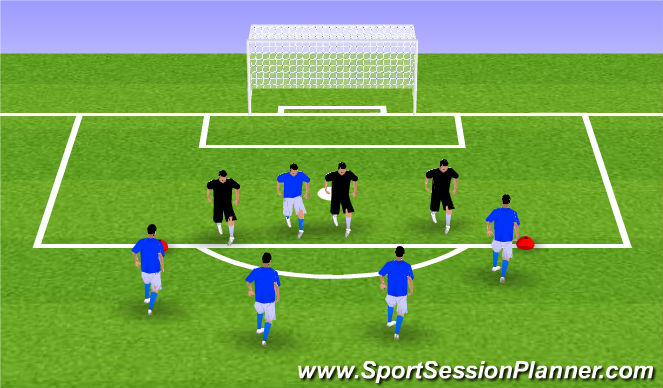 Football/Soccer Session Plan Drill (Colour): 5v3