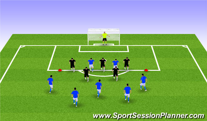 Football/Soccer Session Plan Drill (Colour): 7v5