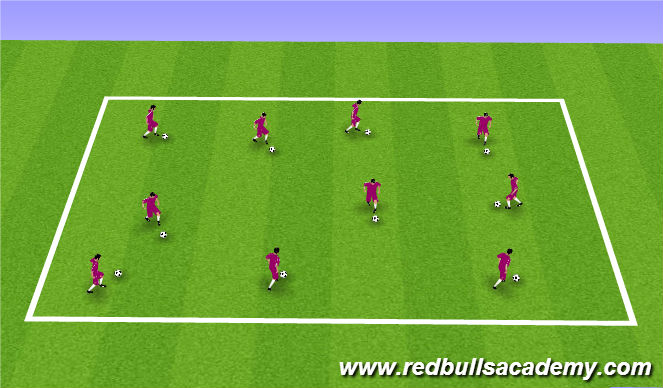 Football/Soccer Session Plan Drill (Colour): Free Dribble