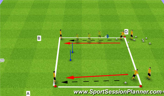Football/Soccer Session Plan Drill (Colour): pass and move 1