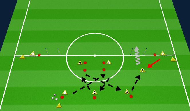 Football/Soccer Session Plan Drill (Colour): Second Level Passing