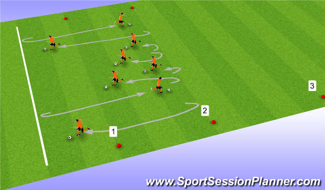 Football/Soccer Session Plan Drill (Colour): Progression 1