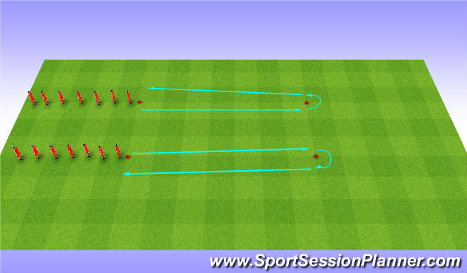 Football/Soccer Session Plan Drill (Colour): Dynamic Stretches - Warm Up