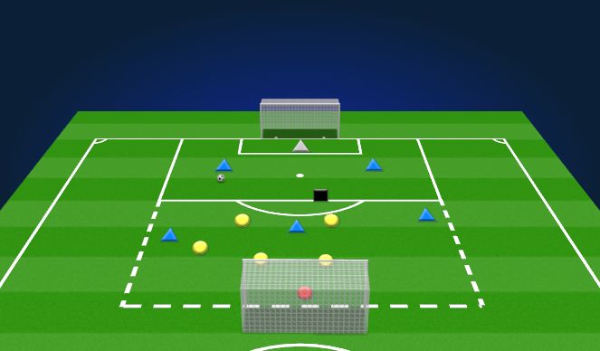 Football/Soccer Session Plan Drill (Colour): 6v6+1