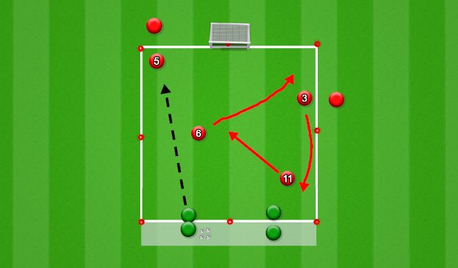 Football/Soccer Session Plan Drill (Colour): 4v2 Micro-Justin