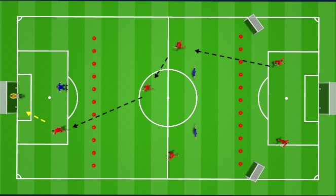 Football/Soccer Session Plan Drill (Colour): Spacing Out Passing (15 minutes)