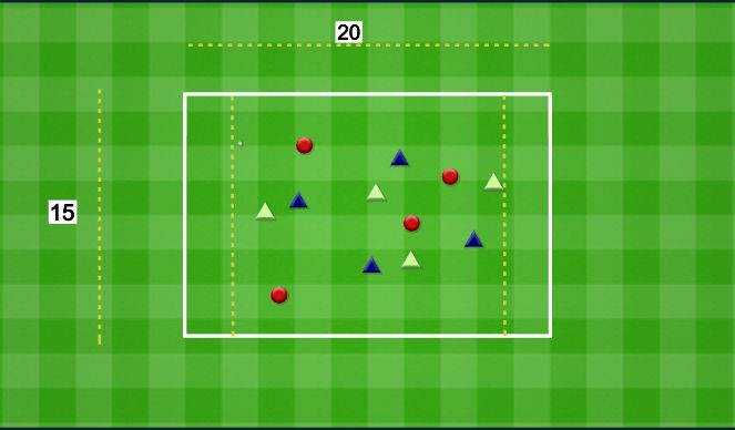 Football/Soccer Session Plan Drill (Colour): 4 v 4 + 4 to endzone