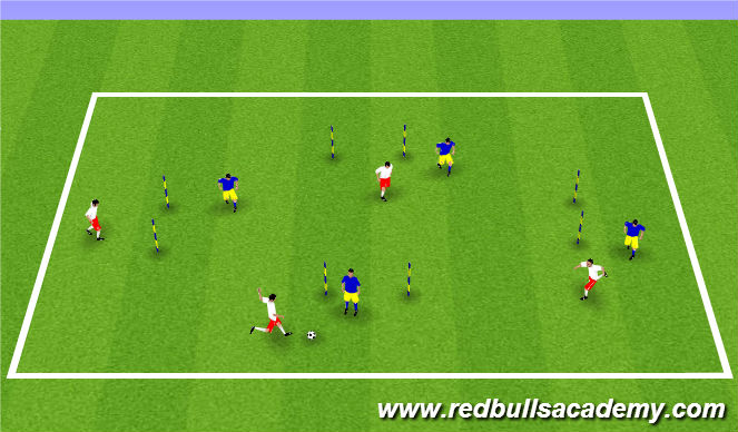 Football/Soccer Session Plan Drill (Colour): Four Gates